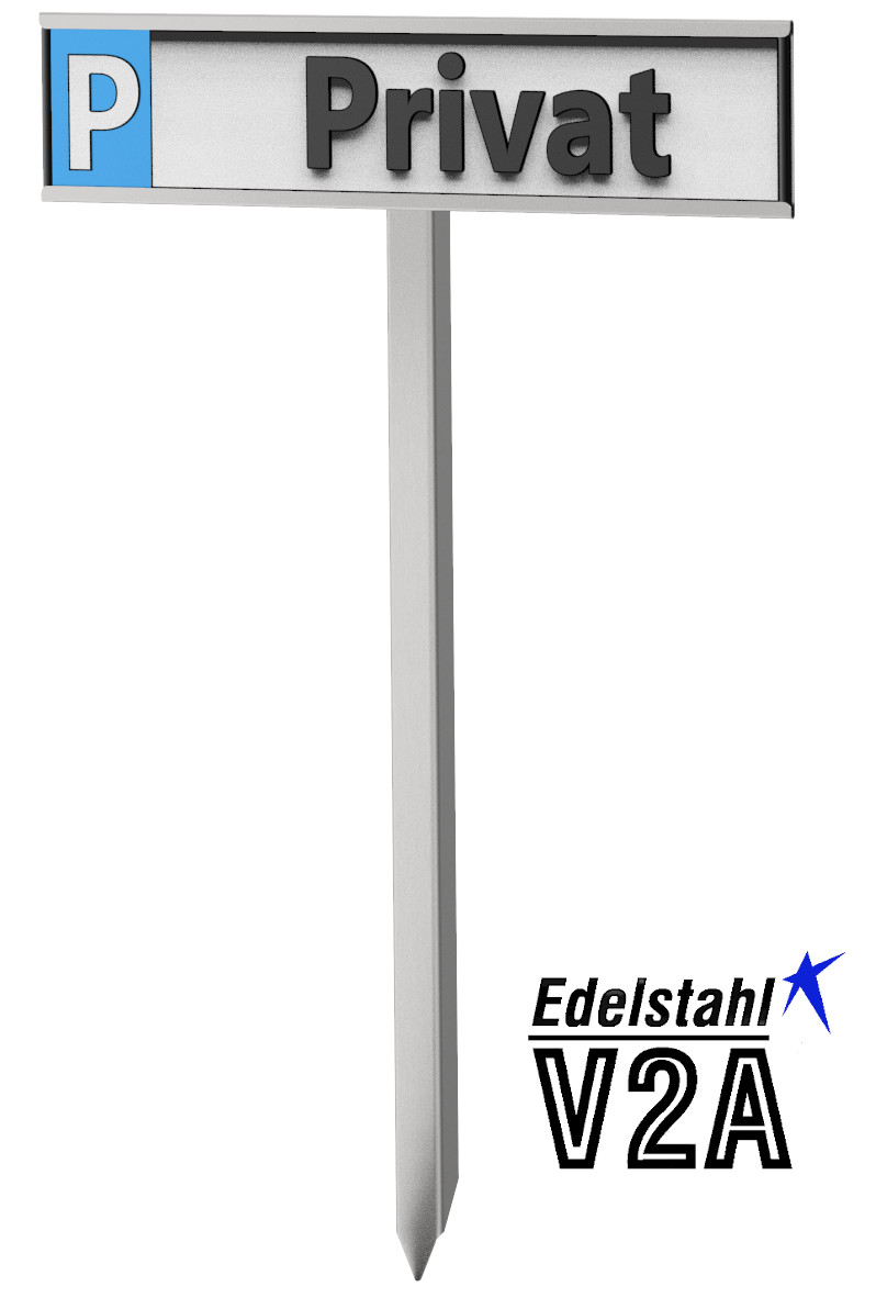 Fahrzeuge & Teile :: reinkedesign Parkplatz Schilder- Halterung aus  Edelstahl für KFZ- Schilder BZW. Kennzeichen mit Pfosten zum einschlagen  oder betonieren. Schildmontage werkzeuglos durch einschieben! (mit Pfosten)