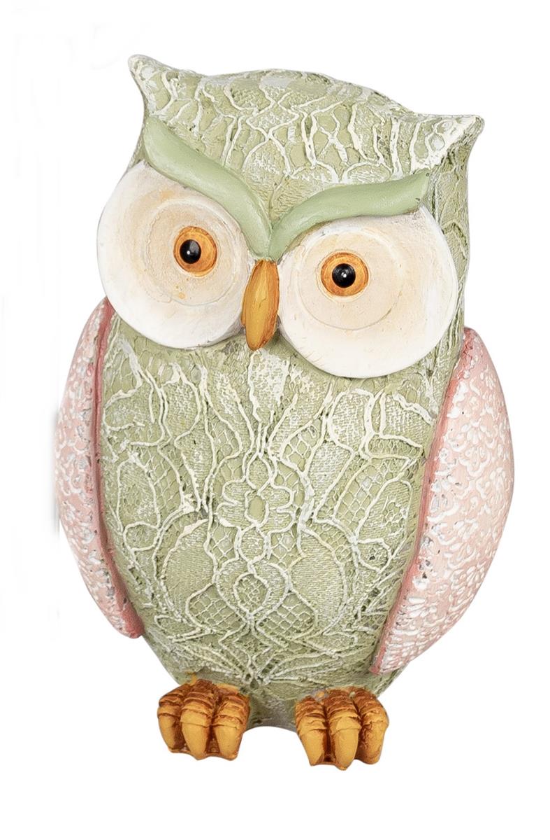 Heim & Garten :: Dekoration :: Festtags-Dekoartikel :: lustige Deko-Eule  Owl Deko-Kautz Funny Bird Eulenskulptur Tischdeko Pastell rosa grün stehend  12cm Frühlingsdeko Sommerdeko Federvieh