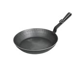 TURK Servierpfanne schmiedeeisern Ø24cm mit gebogenem Stiel und hohem Rand schwarz