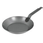 TURK Bratpfanne Eisen schwer Ø24cm mit flachem Stiel und Öse silber