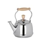 cilio tisch-accessoires Wasserkessel Tradition Edelstahl/Holz 1,7 Liter