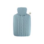 HUGO FROSCH Wärmflasche Klassik 1,8l Strickbezug pastell-blau