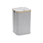 ZELLER PRESENT Wäschesammler Polyester/Bambus 33x33x50cm grau