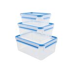 EMSA Frischhaltedosenset Clip & Close 1,0l/2,3l/3,7l 3teilig blau