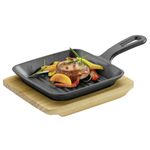 KÜCHENPROFI BBQ Grill- / Servierpfanne mit Stielgriff Pfanne, Holzbrett, Bedienungsanleitung / Pflegehinweise