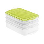 ROTHO Aufschnitt-Stapelbox 'Food Center Rondo' 3-teilig 2 x 750 ml, 1 x 1,35 l, 1 Deckel