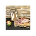 HAWS Messerset mit Magnetblock 'Laguiole' 5-teilig Brotmesser: 19 cm, Kochmesser: 19 cm, Schneidemesser: 19 cm, Santokumesser: 19 cm, Kräutermesser: 8 cm, Magnetblock