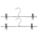 MAWA Klemm-Hosenbügel Clip Metall mit 2 Clips 35cm silber 2er Pack
