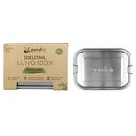 PANDOO Edelstahl Lunchbox 1 Lunchbox, 1 Trennsteg & Bio-Baumwolltasche