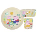 KOZIOL Geschirr-Set 'Connect Peppa Pig' 3-teilig 1 kleiner Teller, 1 Schale, 1 Becher