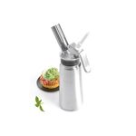MASTRAD Sahnebereiter Mousse & Saucen 1 Sahnebereiter, 1 komplete Anleitung mit 5 Rezepten, 1 Reinigungsbürste, 3 verschiedenen Spritztüllen