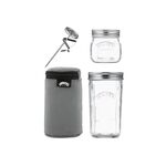 KILNER Joghurt Herstellungsset 1 x Glas mit Deckel 500 ml, 1 x Glas mit Deckel 250 ml, 1 x Neopren-Isolierbeutel, 1 x Thermometer