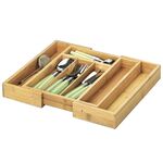 ZELLER PRESENT Besteckkasten Bamboo ausziehbar 5 - Fächer 28,5-40x33x5cm natur
