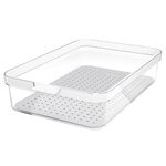 ROTHO Kühlschrankorganizer 'Cauma' 1 x transparentes Unterteil, 1 x Mehrzweck-Deckel und 1 x  Einsatz mit Löchern