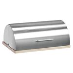 ZELLER PRESENT Brotkasten Bamboo Edelstahl/Gummibaumholz 39,5x28x16cm silber/natur