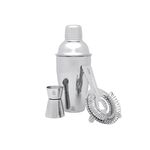 LEOPOLD Starter-Barset 3-teilig 1 Cocktail-Shaker, 1 Barsieb und 1 Barmaß