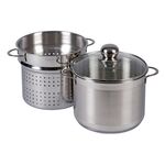 KARL KRÜGER Spaghettitopf mit Glasdeckel 6,5 l Ø24cm Edelstahl 3teilig