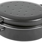 KARL KRÜGER Gänsebräter oval 7,5 l Ø38cm emailliert schwarz matt