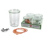 WECK Tray Sturzgläser eingeschweißt 4er Set 4er Tray | Klammern | Ringe