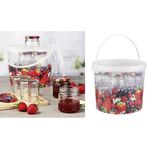 HI Pflückeimer-Set 11-teilig, 1x Eimer 5,6 l, 10x Sturzgläser 212 ml mit TO-Deckel