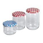 EMSY Schraubdeckelglas Sturz mit 82mm TO-Deckel kariert 250 ml 6er Pack
