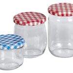 EMSY Schraubdeckelglas mit 82mm TO-Deckel kariert 540 ml 6er Pack