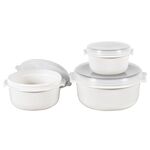 EMSA Mikrowellentopfset Micro Family 0,5/1/1,5 l weiß 3teilig