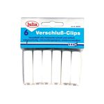JULIA  Verschluss-Klemmen 6St weiß - 5 VPE