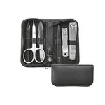 CREDO Maniküre-Etui Herren schwarz 6teilig
