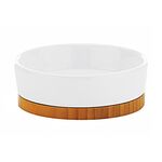 kela Seifenschale Natura Keramik/Bambus 4cm Ø12cm weiß