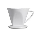 Kaffeefilter 1 x 4 Porzellan spülmaschinenfest 1 - Loch 11,5cm Ø13cm weiß