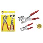 EASY WORK Zangen- & Ösensatz 2-teilig, Lochzange, Nietezange, 50 Lochniete