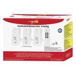 HEITECH Funksteckdosen-Set 4-teilig| 3 Steckdosen | 1 Fernbedienung (inkl. Batterie (1 x CR2032 / 3 V)