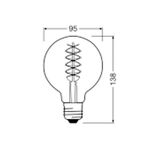 OSRAM LED Filament Globe95 7,8W 360lm E27 1.800K smoky