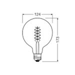 OSRAM LED Filament Globe125 7,8W 360lm E27 1.800K smoky