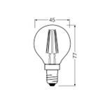 OSRAM LED Filament Tropfen E14 4W 470lm 2.700K klar