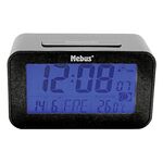MEBUS Funkwecker digital ohne 2x AAA Batterien 7,1x12x4,8cm anthrazit