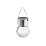 Solar-Hängelampe Glas/Edelst. 5erSet
