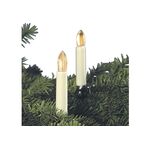 HELLUM LED-Lichterkette mit 20 Riffelkerzen warm elfenbein 16,3m 20