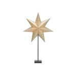 MARKSLÖJD Standleuchter Solvalla Stern 230V,Zuleitung, EIN/AUS-Schalter H:69cm Ø45cm gold