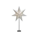 MARKSLÖJD Standleuchter Solvalla Stern 230V,Zuleitung, EIN/AUS-Schalter H:69cm Ø45cm silber