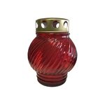 Grablampe Glas mit Golddeckel bauchig Nr.72 14cm