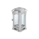 METALLWARENFABRIK MOLL Grablaterne Edelstahl mit Glas matt 14x14x24cm inox