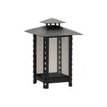 METALLWARENFABRIK MOLL Grablaterne Metall lackiert mit Parolglas bronzefarben 14x14x23cm schwarz