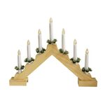 F-H-S Weihnachtsbogen Holz 7LED 42x32cm ohne 2xAA Batterien