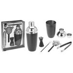 Cocktail-Mixer-Set 5-teilig, Cocktailshaker (500 ml), Cocktaillöffel, Eiszange, Barsieb und Barmaß (2 cl / 4 cl)