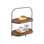 APS Etagere 2-stufig 5-teilig 1 Gestell, 2 Metallkörbe, 2 Holzbretter