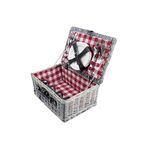 Picknickkorb 4 Personen 1 Korb, 4 Teller, 4 Gläser, 4 Messer, 4 Gabeln, 4 Teelöffel