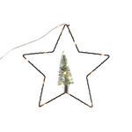 LED Metall Stern mit Baum 15 LED