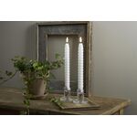 STAR TRADING LED-Echtwachs-Leuchterkerze 'Flamme Swirl Antique' 2er Set